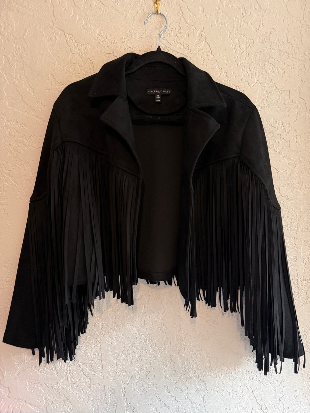 Sincerely Jules Black Fringe Jacket